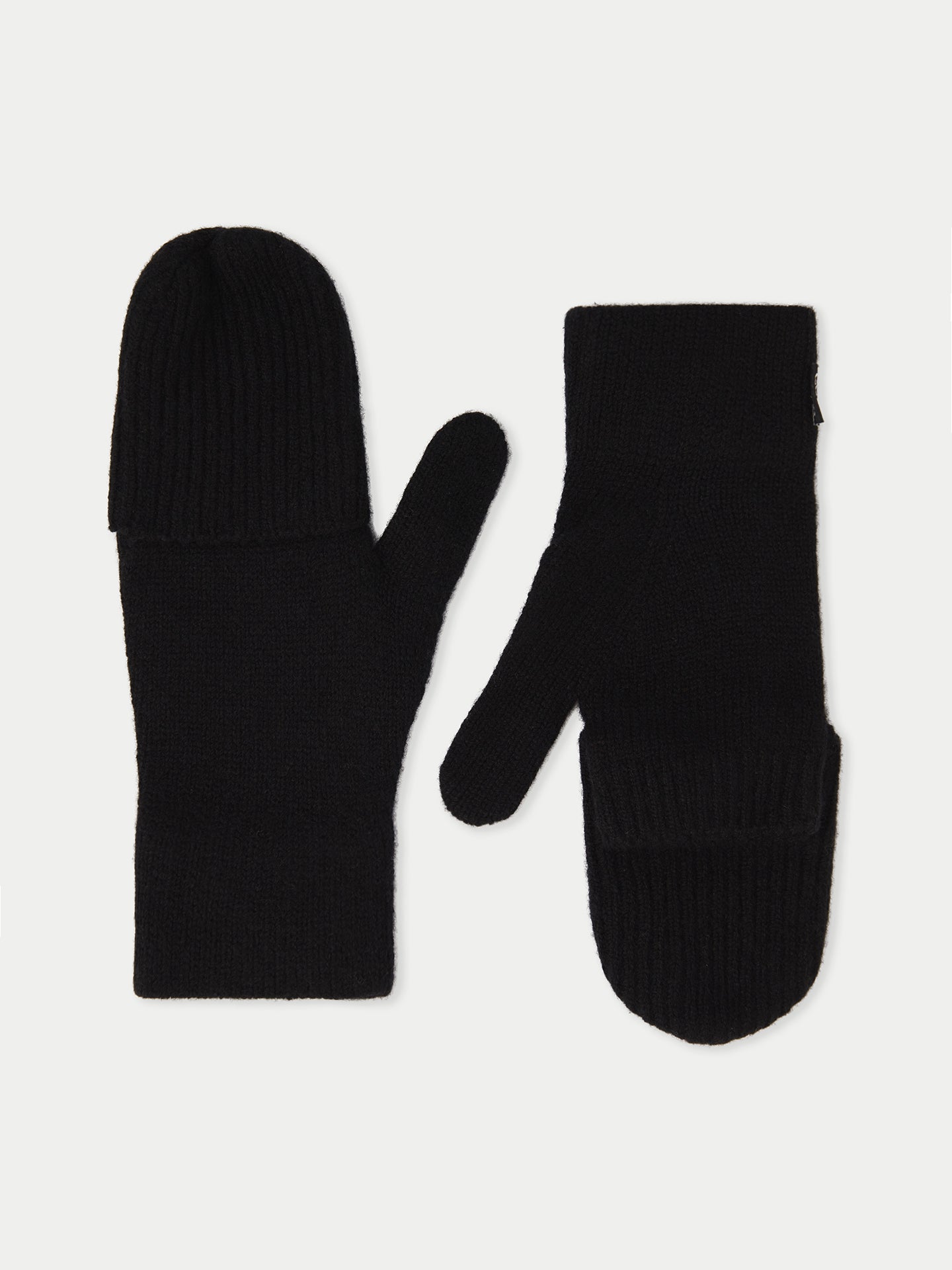 Women's Cashmere Fingerless Gloves with Flap Black - Gobi Cashmere