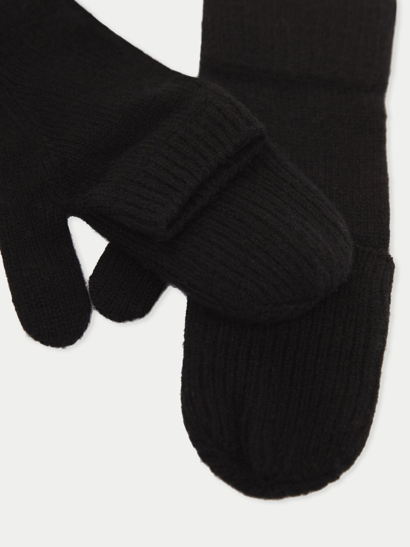 Women's Cashmere Fingerless Gloves with Flap Black - Gobi Cashmere