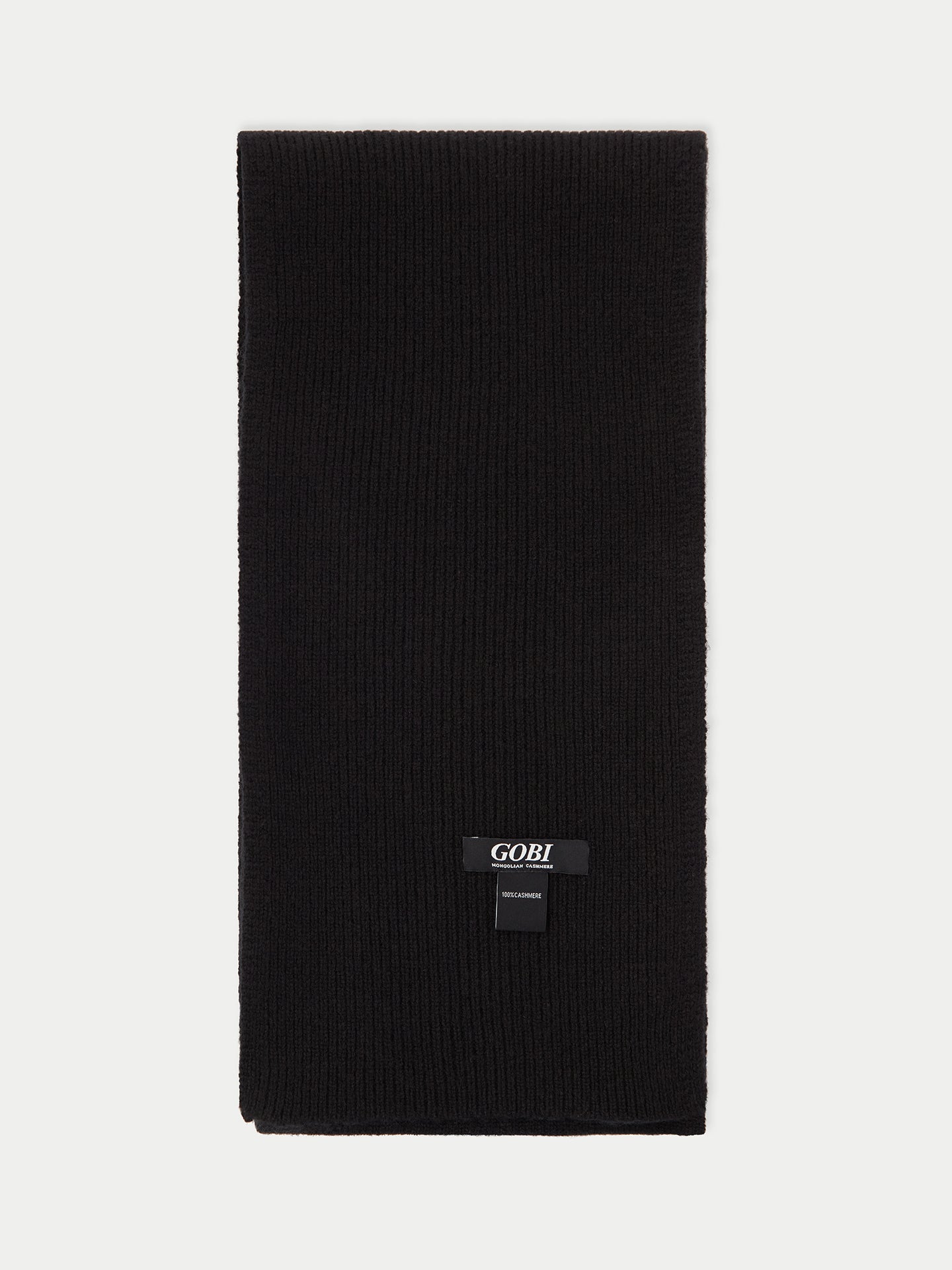 Unisex Ribbed Cashmere Scarf Black - Gobi Cashmere