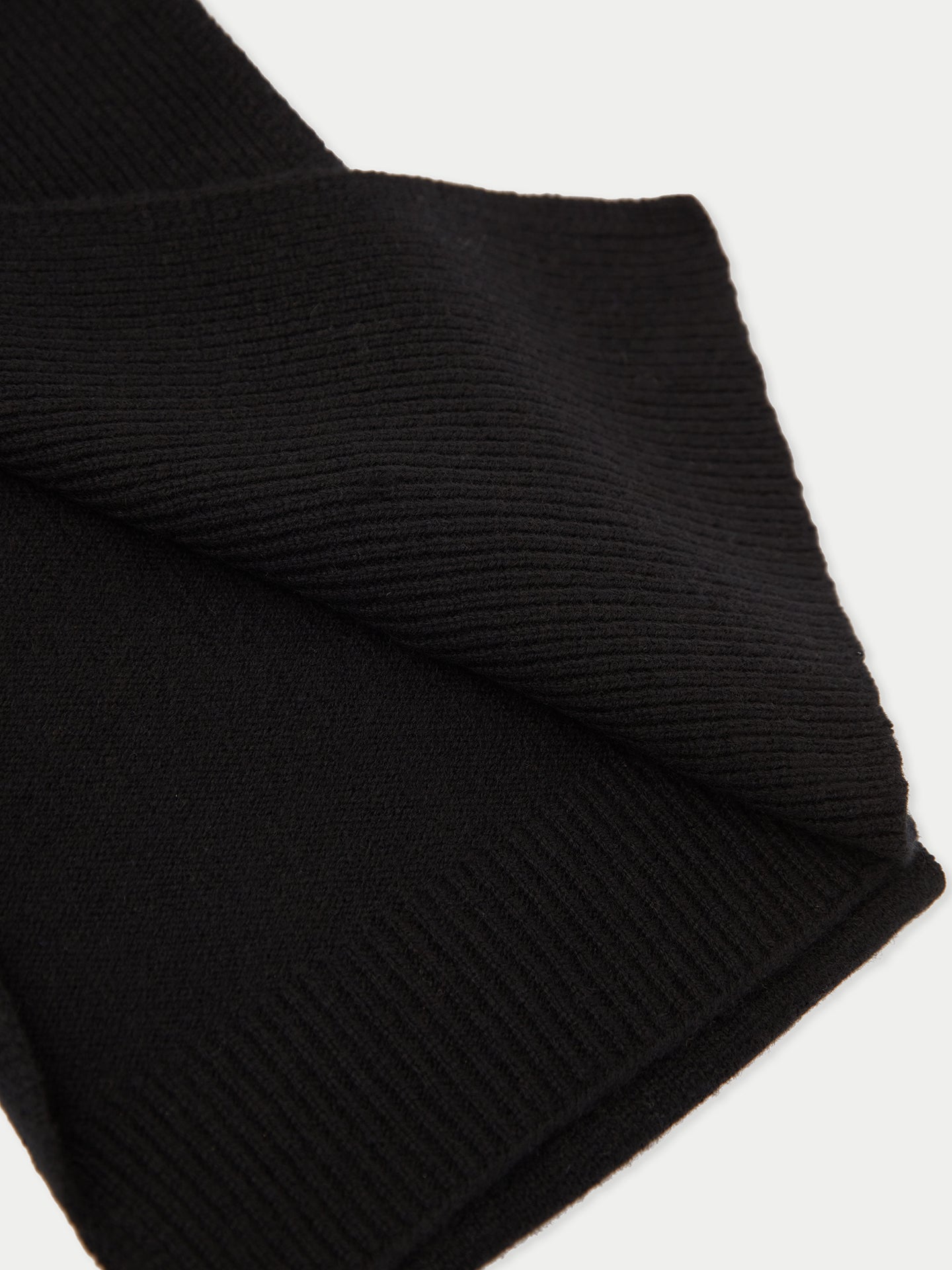 Unisex Ribbed Cashmere Scarf Black - Gobi Cashmere