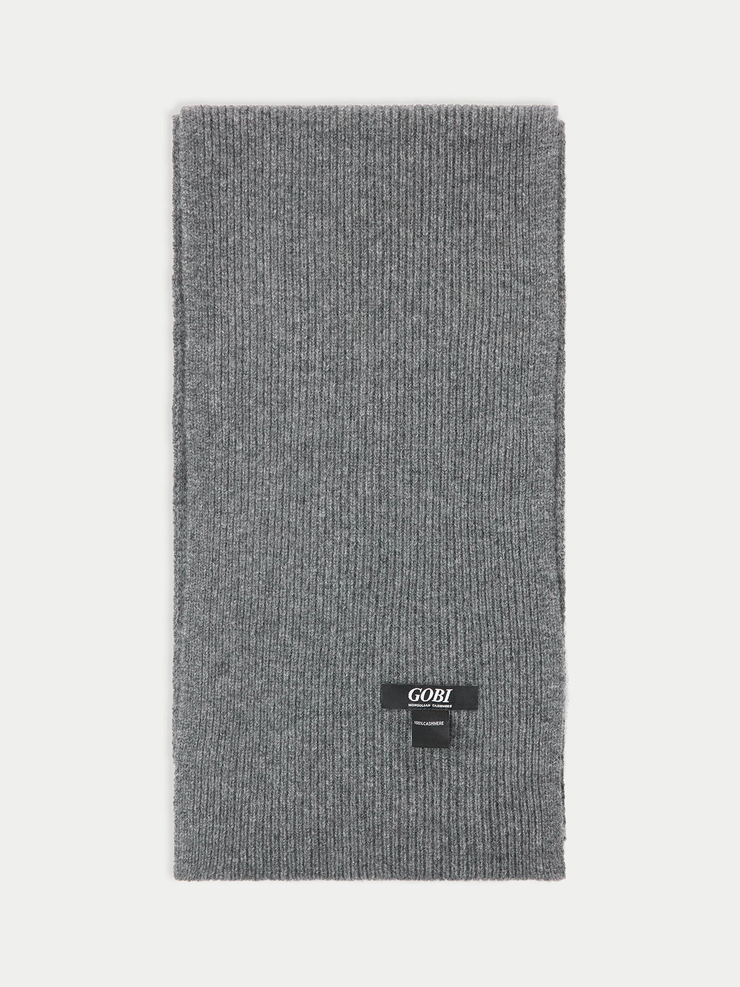 
Unisex Ribbed Cashmere Scarf Gray - Gobi Cashmere