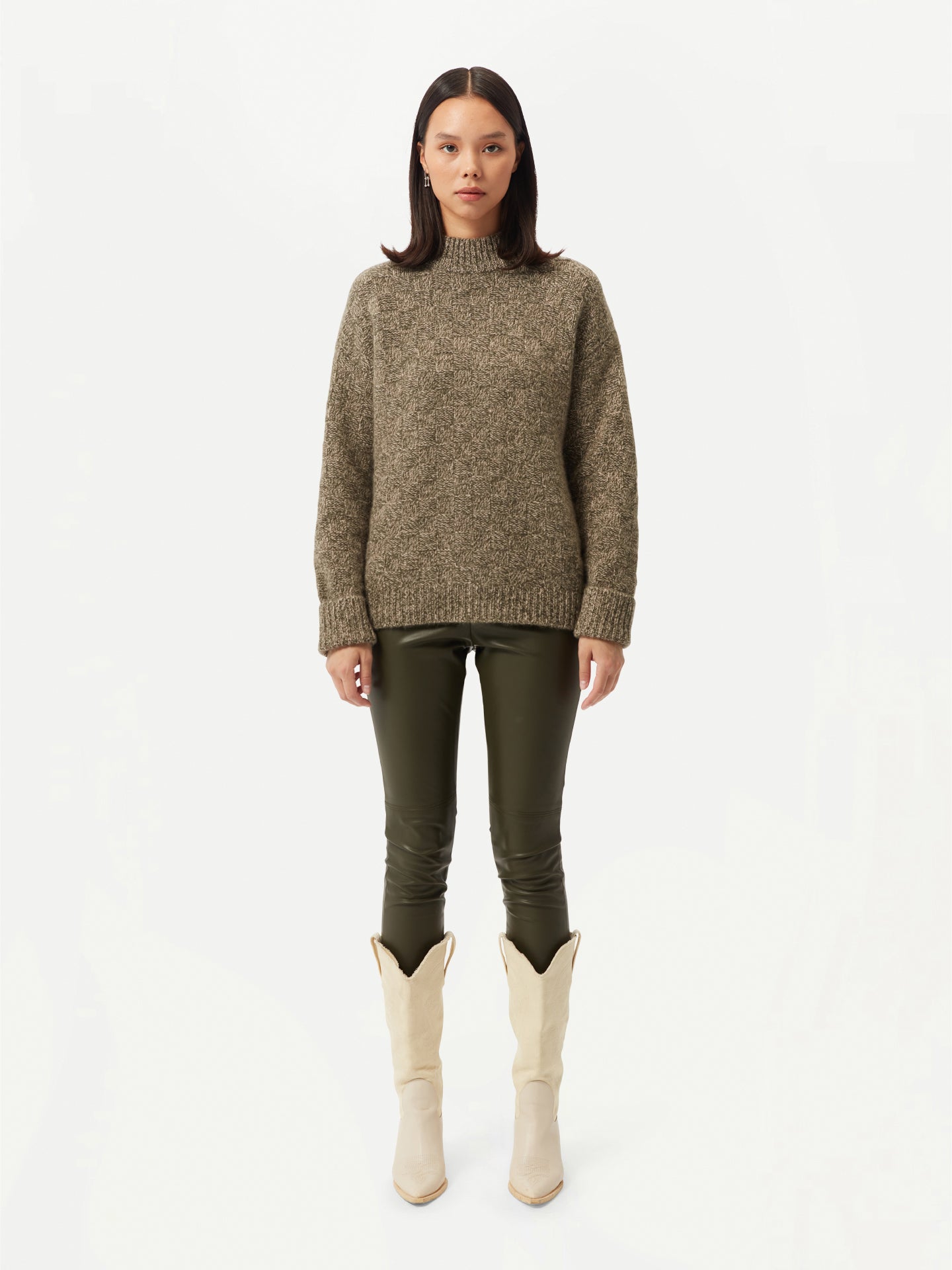 Basket-Weave Cashmere Sweater