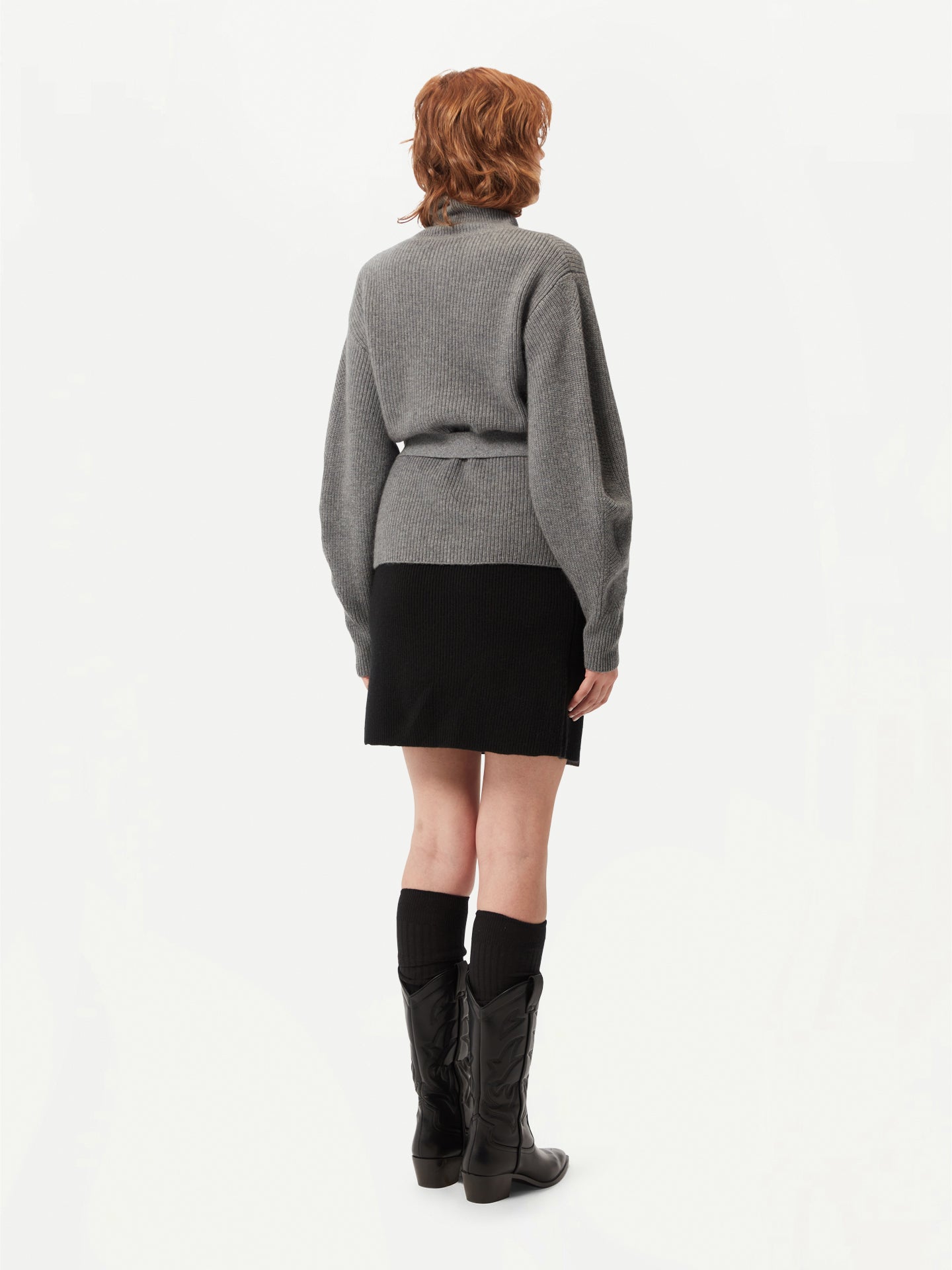 Belted Cashmere Turtleneck