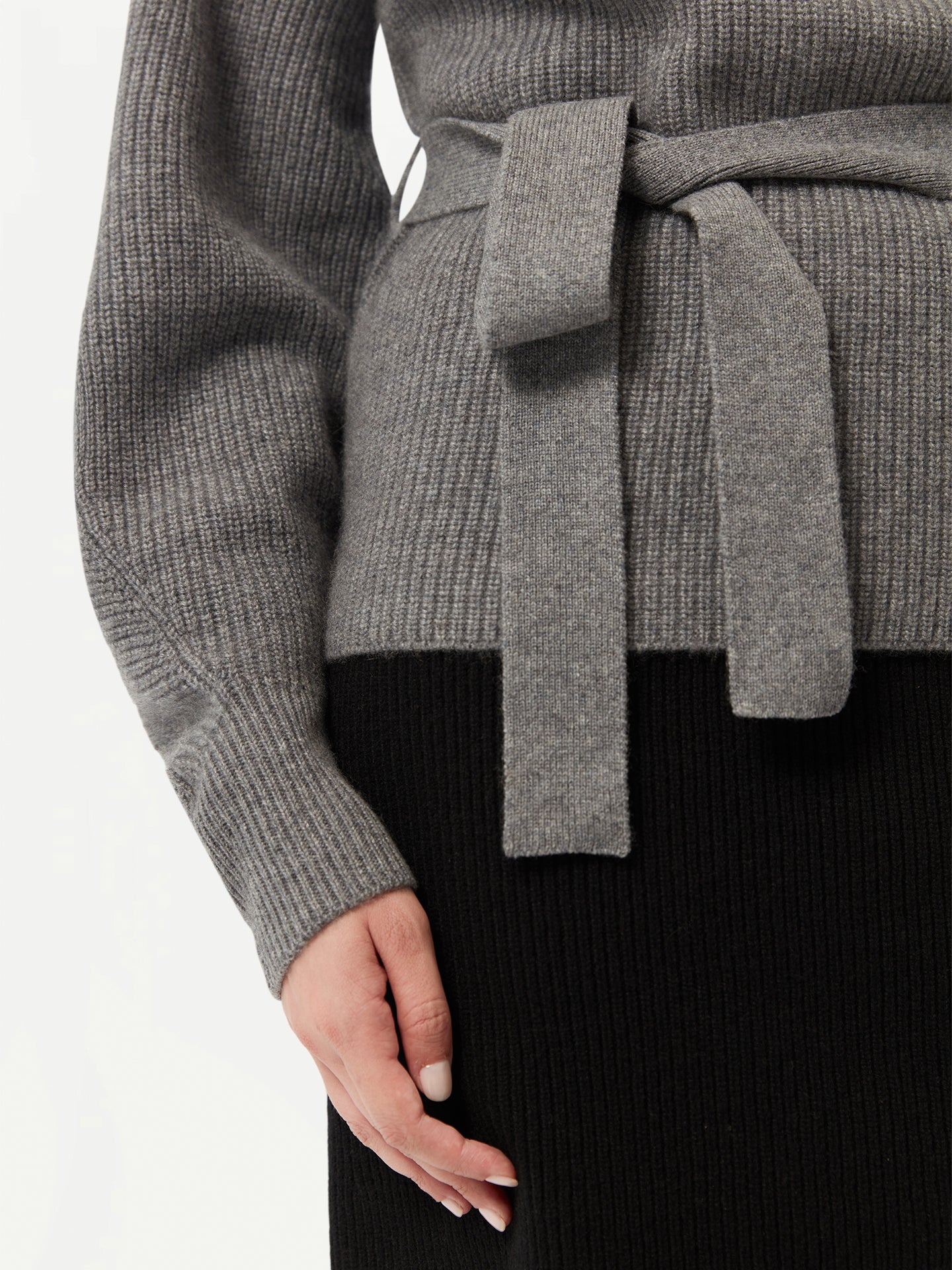 Belted Cashmere Turtleneck