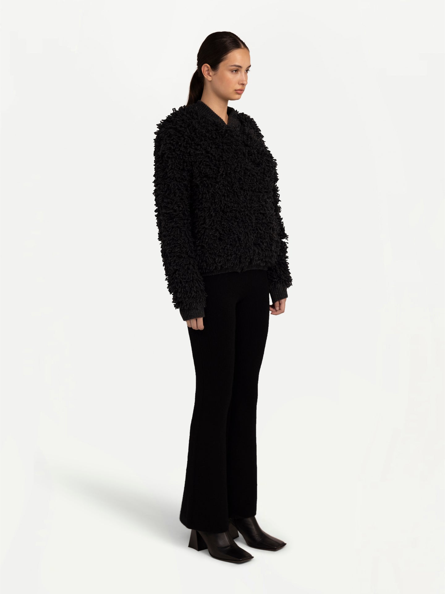 Loop-Stitch Cashmere Cardigan