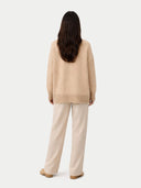 back view of a beige sweater and pants on a white background #color_beige