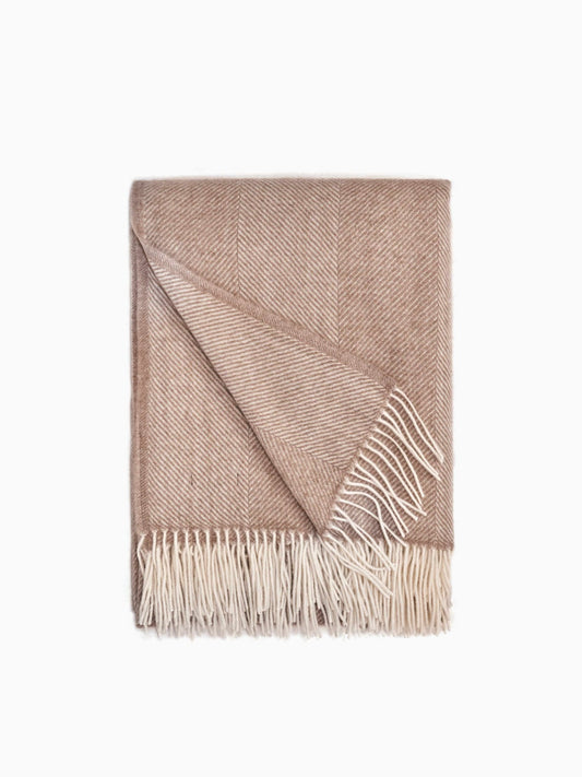 Organic Cashmere Colour Super Soft Throw Taupe - Gobi Cashmere