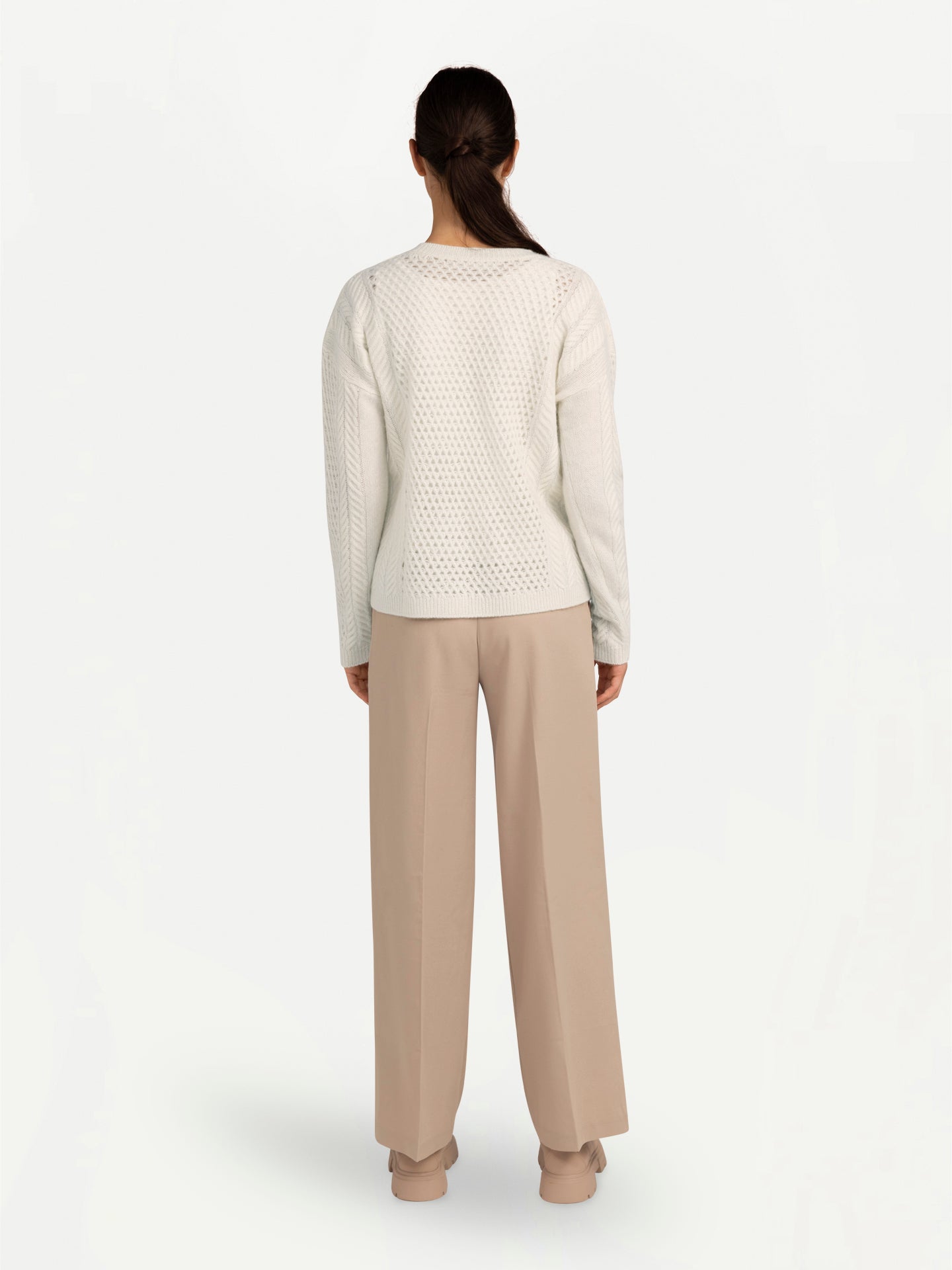 Organic Color Cable-Knit Cashmere Sweater