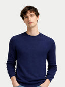 Cashmere Silk C-Neck Sweater Mood Indigo - Gobi Cashmere #color_mood-indigo
