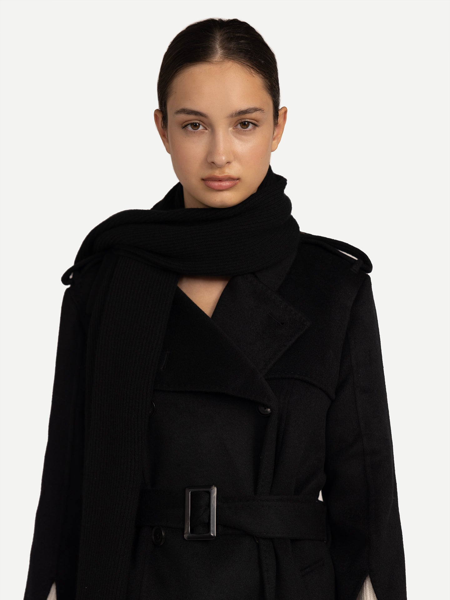 Unisex Oversized Cashmere Scarf Black - Gobi Cashmere