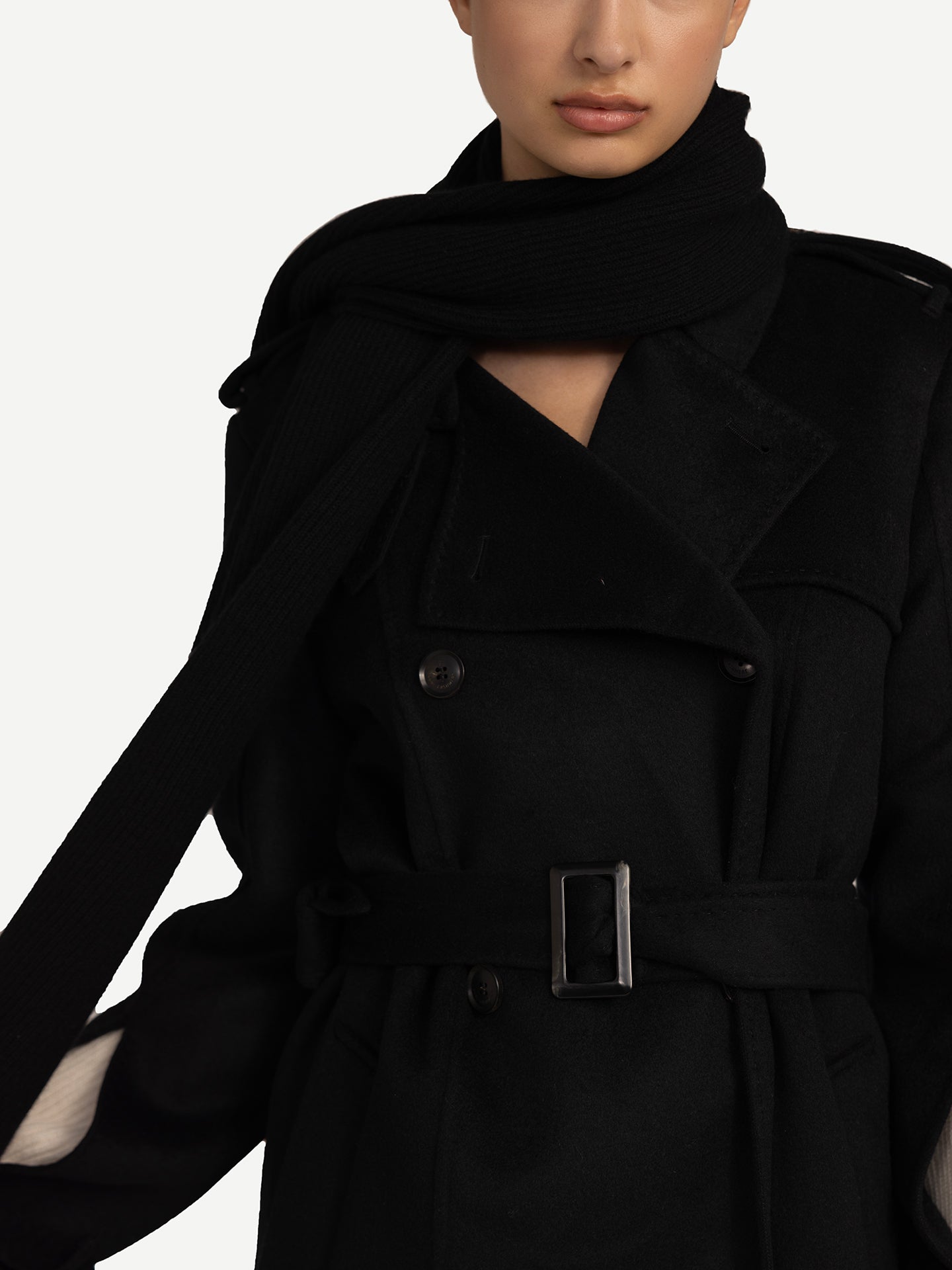 Unisex Oversized Cashmere Scarf Black - Gobi Cashmere