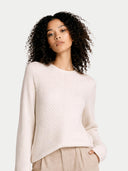 Rib-Knit Silk Cashmere  Sweater Whisper White - Gobi Cashmere #color_whisper-white