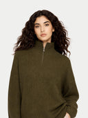 Cashmere Quarter-Zip Sweater Avocado - Gobi Cashmere #color_avocado
