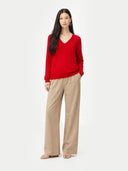 Essential Cashmere V-Neck Sweater Red - Gobi Cashmere #color_red