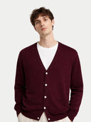 Essential Cashmere V-Neck Cardigan Zinfandel - Gobi Cashmere #color_zinfandel