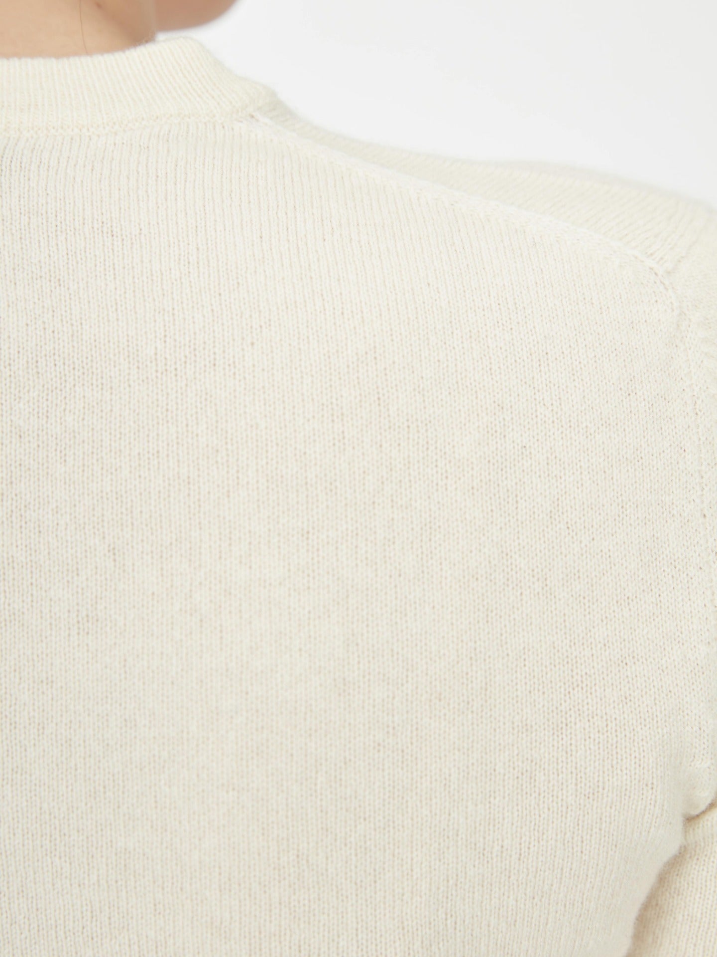 Women's Cashmere Basic Crew Neck Sweater Off White - Gobi Cashmere