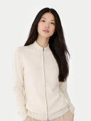 Essential Cashmere Full-Zip Cardigan Marshmallow - Gobi Cashmere #color_marshmallow