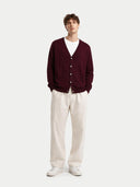 Essential Cashmere V-Neck Cardigan Zinfandel - Gobi Cashmere #color_zinfandel