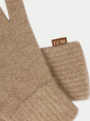 Beige gloves with a Gobi brand tag on a white background #color_taupe