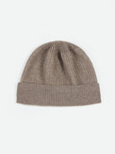 Brown knit beanie on a white background #color_taupe