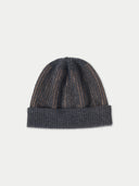 Knitted beanie with gradient color on a light gray background #color_charcoal