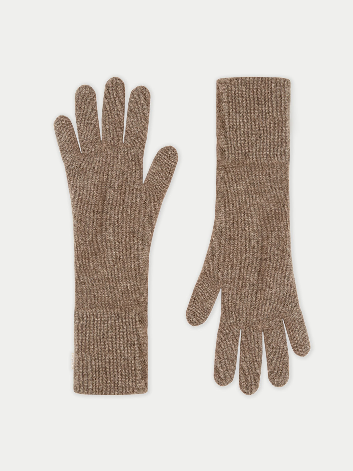 Women's Organic Color Cashmere Extra Long Gloves Taupe - Gobi Cashmere