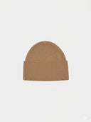 Beige knit beanie on a white background #color_taupe