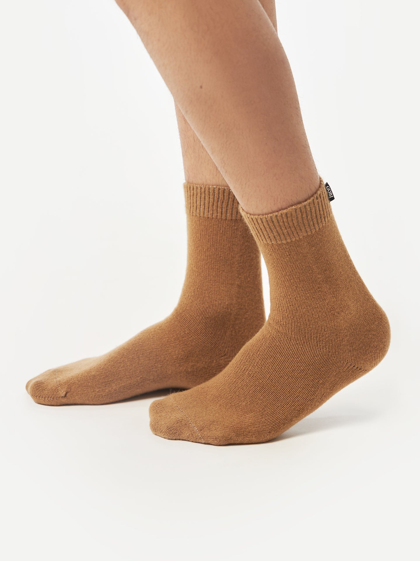 Women's Cashmere Basic Socks Almond - Gobi Cashmere