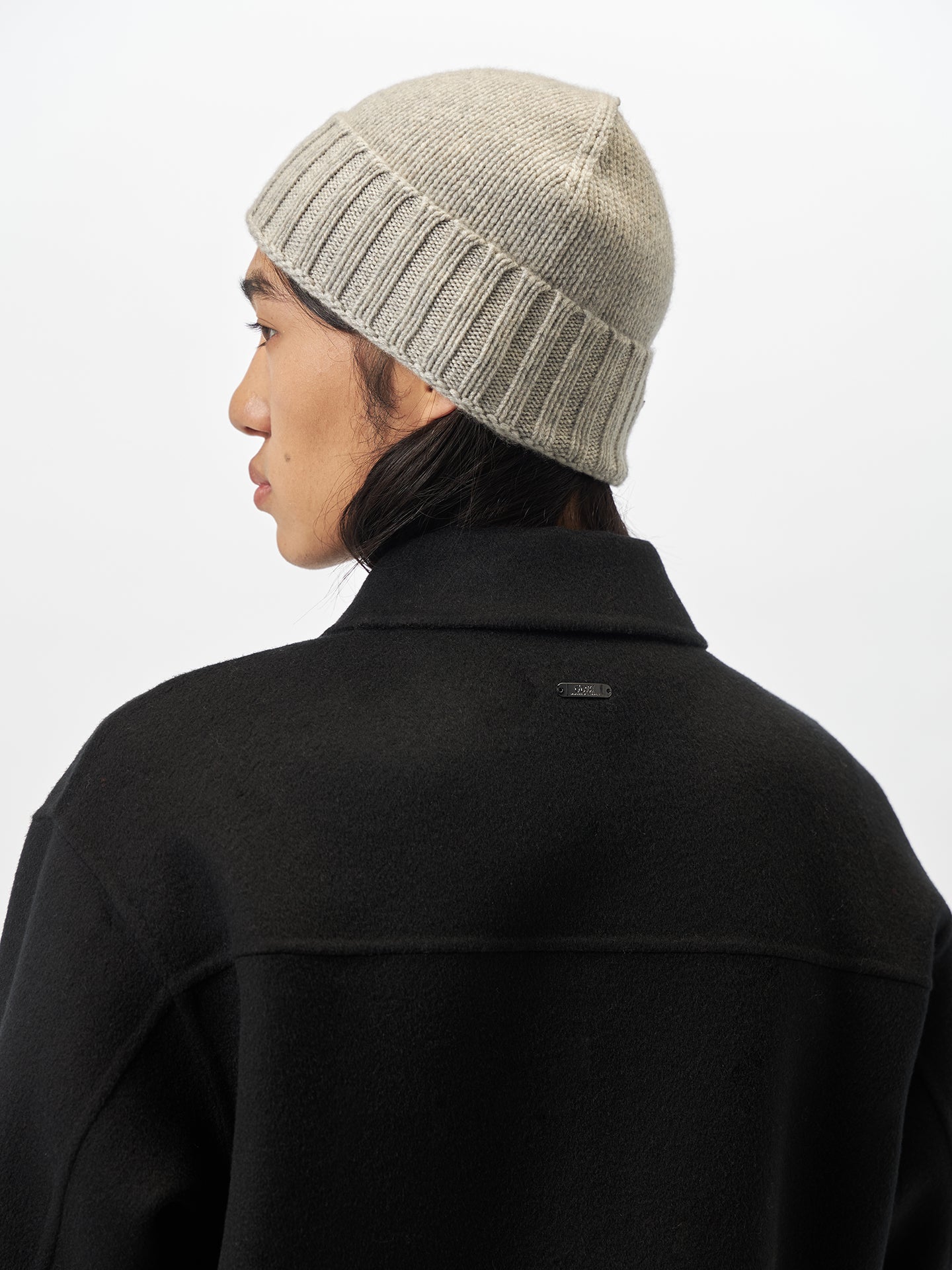 Cashmere Rib Knit Hat /Unisex/