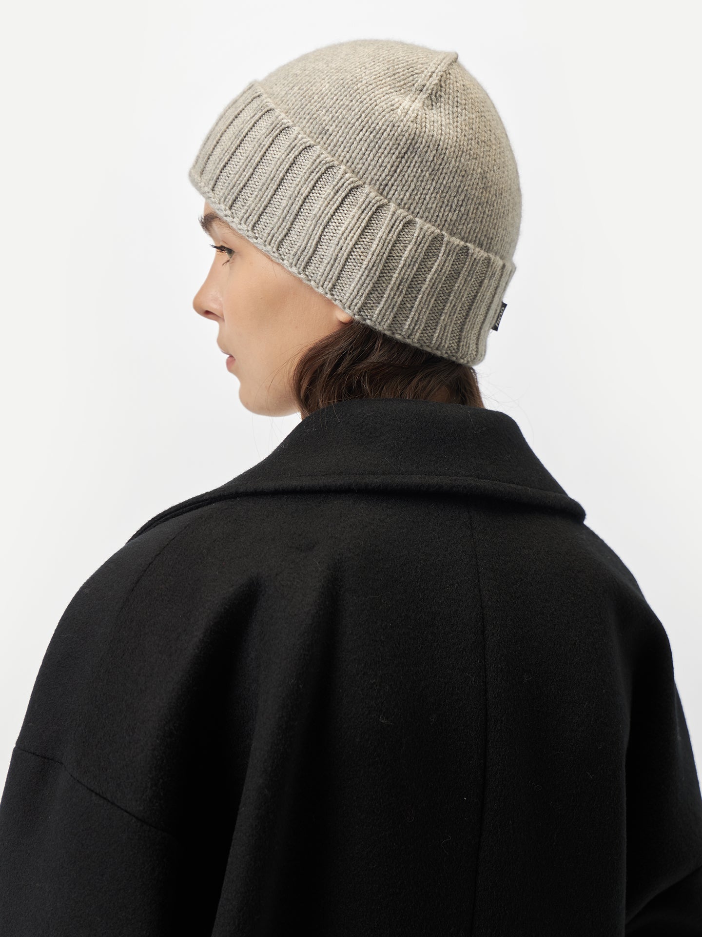 Cashmere Rib Knit Hat /Unisex/