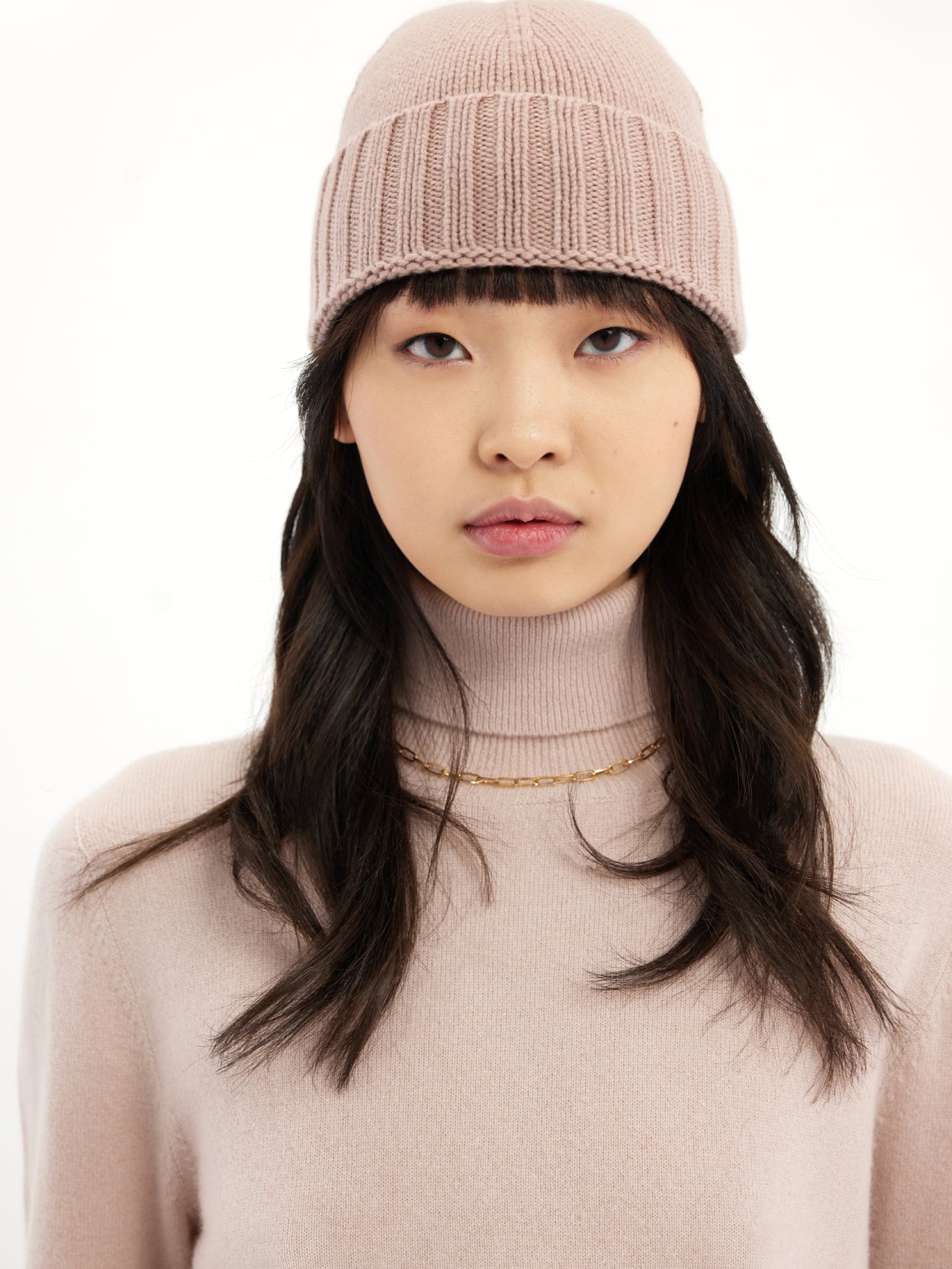 Cashmere Rib Knit Hat /Unisex/