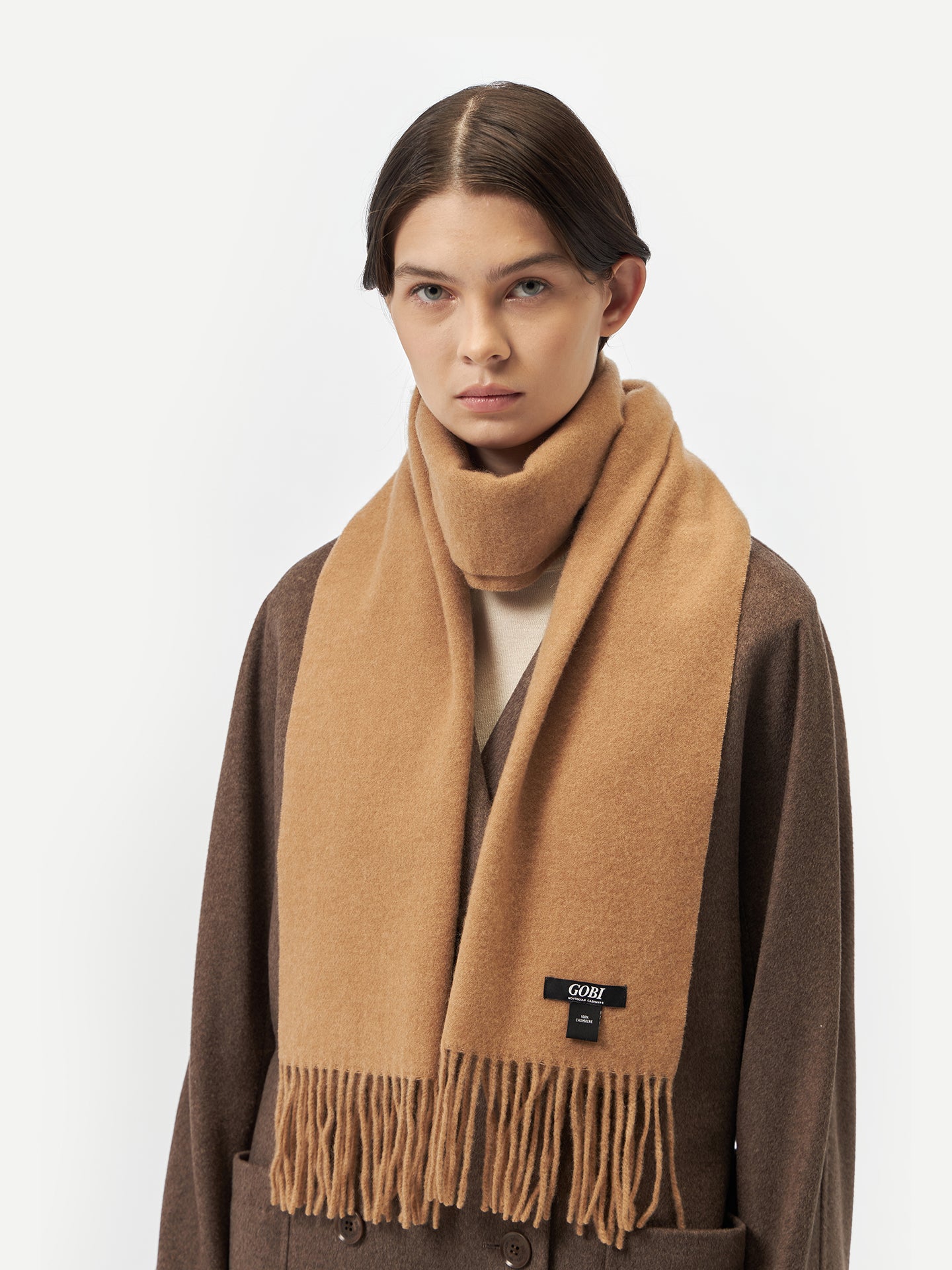 Unisex Cashmere Fringe Scarf Sheepskin - Gobi Cashmere