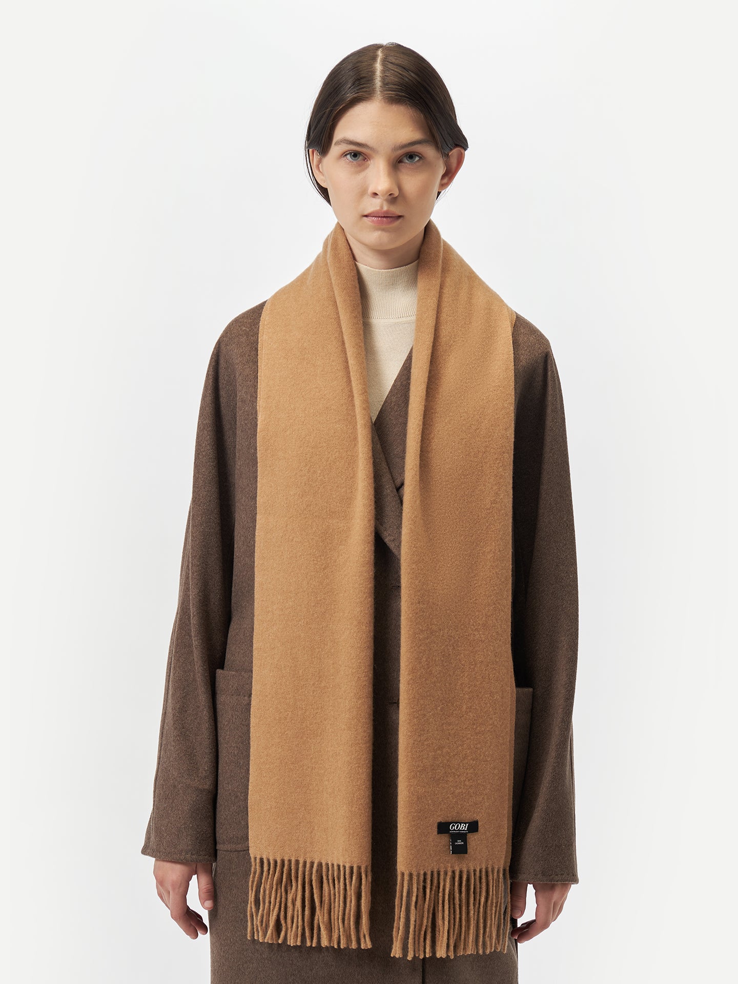 Unisex Cashmere Fringe Scarf Sheepskin - Gobi Cashmere