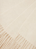 Close-up of a textured beige fabric with a subtle pattern