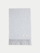 Gray scarf with fringes on a white background #color_high-rise