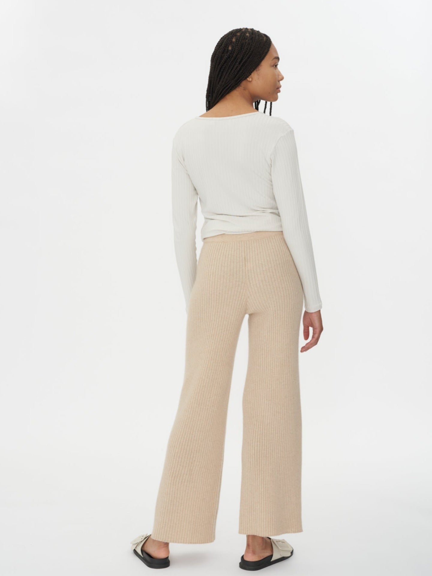 Women's Cashmere Pants Beige - Gobi Cashmere