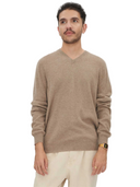 Essential Cashmere V-Neck Sweater in Taupe