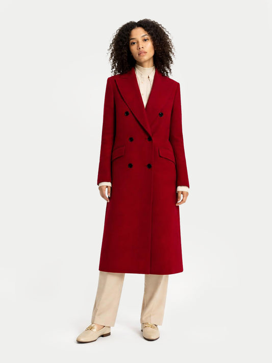 Cashmere Peak Lapel Long Coat