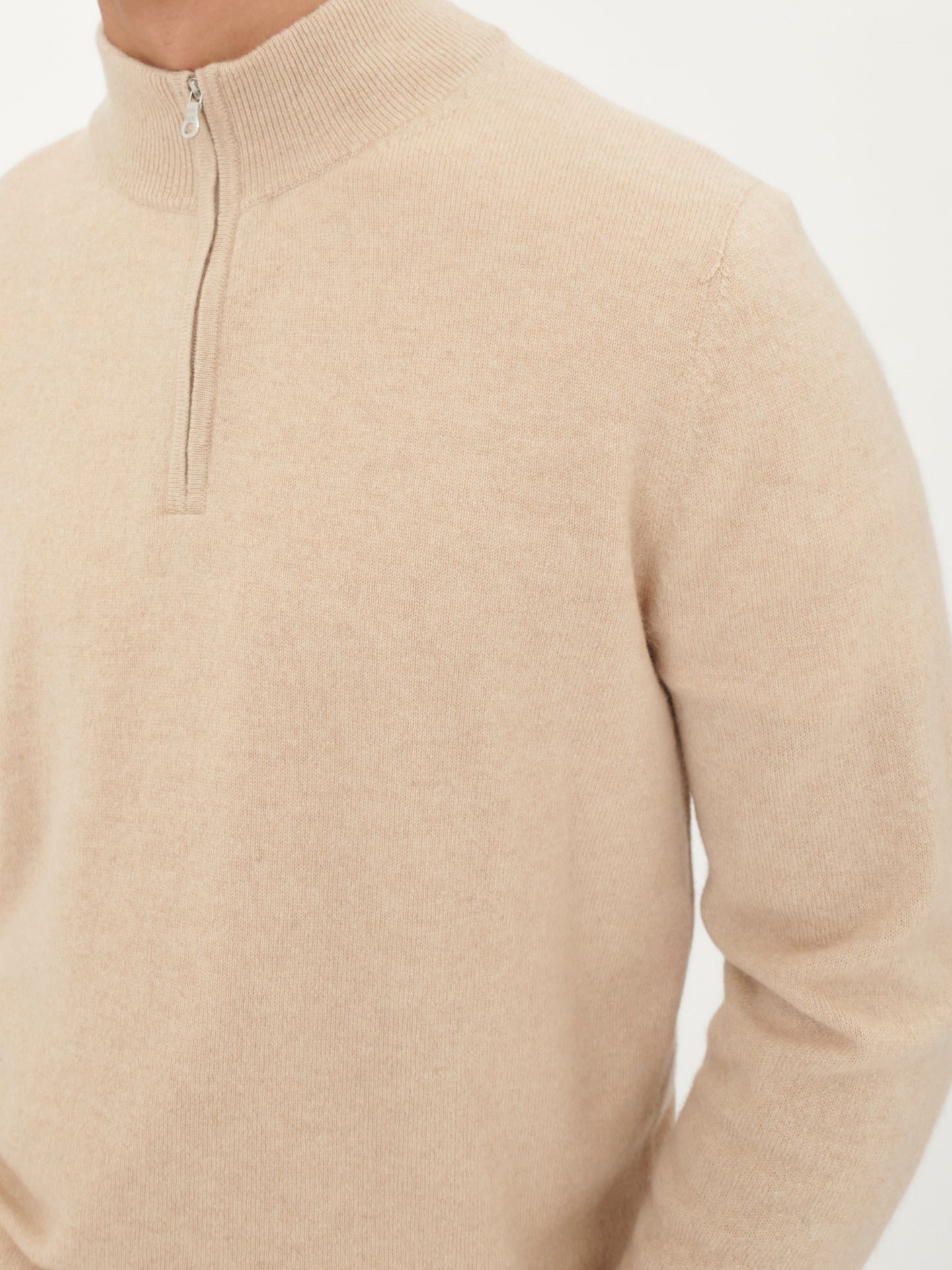 Organic Cashmere Color Half-Zip Sweater