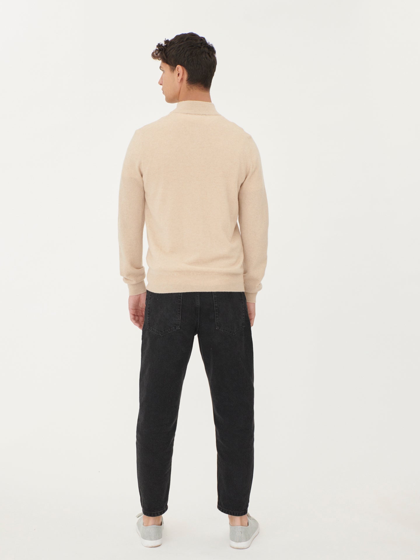 Organic Cashmere Color Half-Zip Sweater