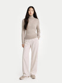 Organic Color Essential Cashmere Turtleneck Sweater Taupe - Gobi Cashmere #color_taupe