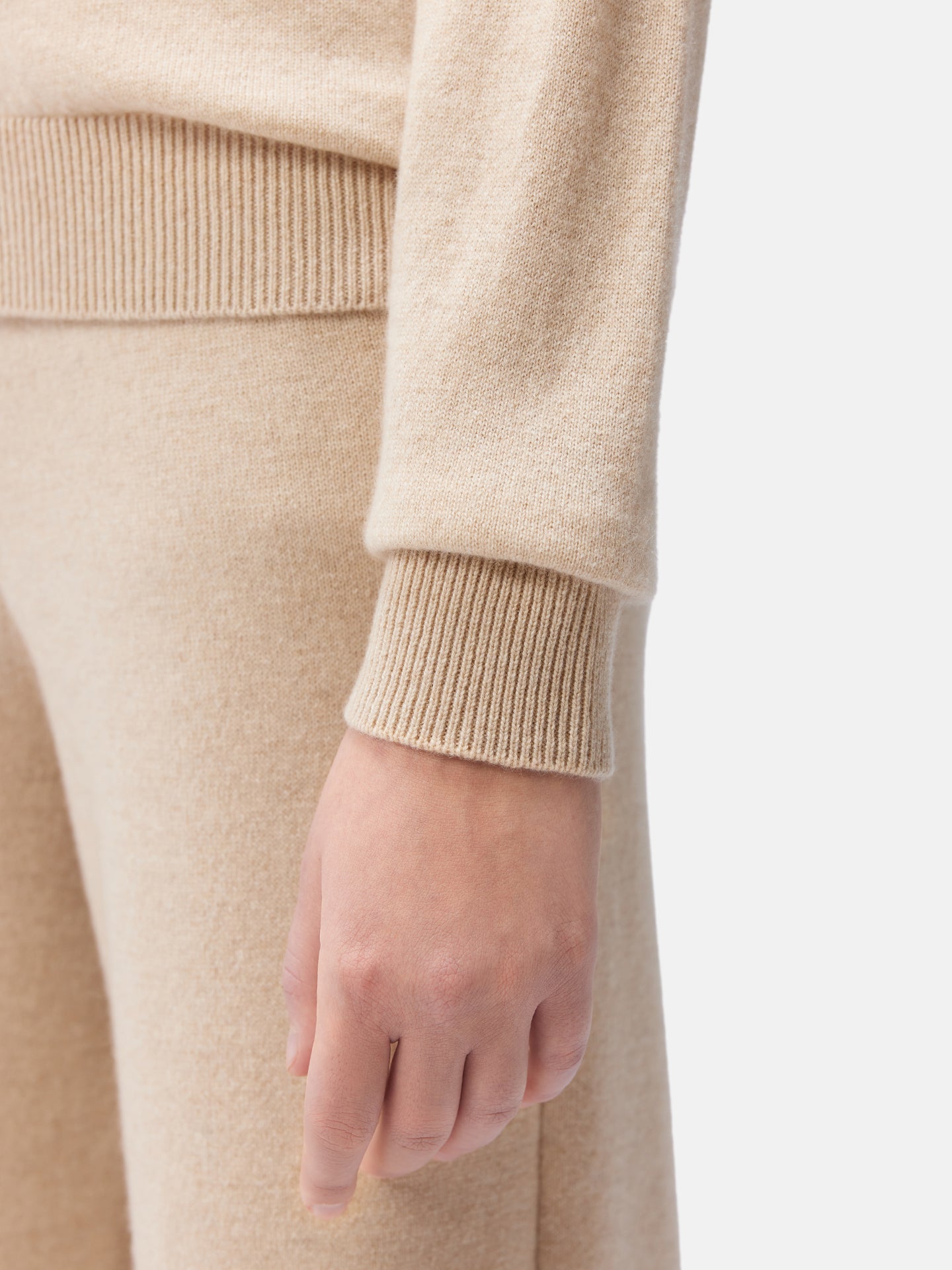 Women's Asymmetrical Cashmere Sweater Beige - Gobi Cashmere