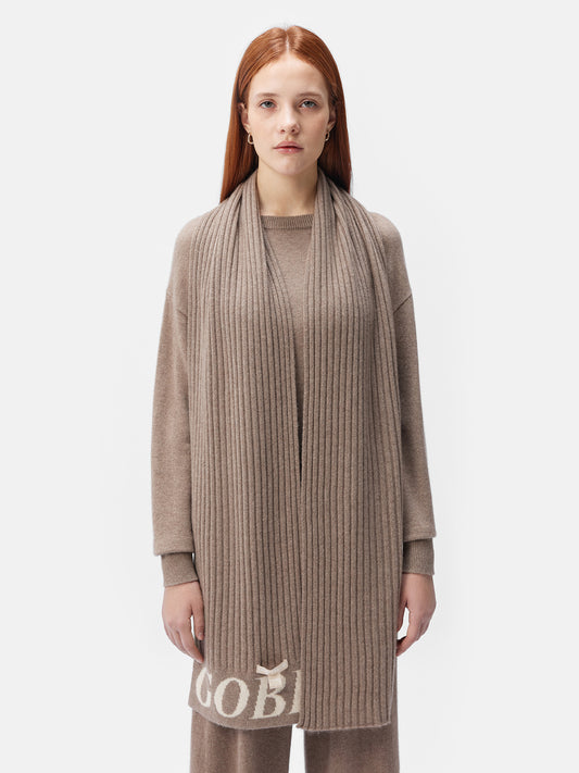Unisex Responsible Cashmere Scarf Taupe - Gobi Cashmere