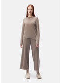 Women's Asymmetrical Cashmere Sweater Taupe - Gobi Cashmere #color_taupe