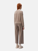 Women's Asymmetrical Cashmere Sweater Taupe - Gobi Cashmere #color_taupe
