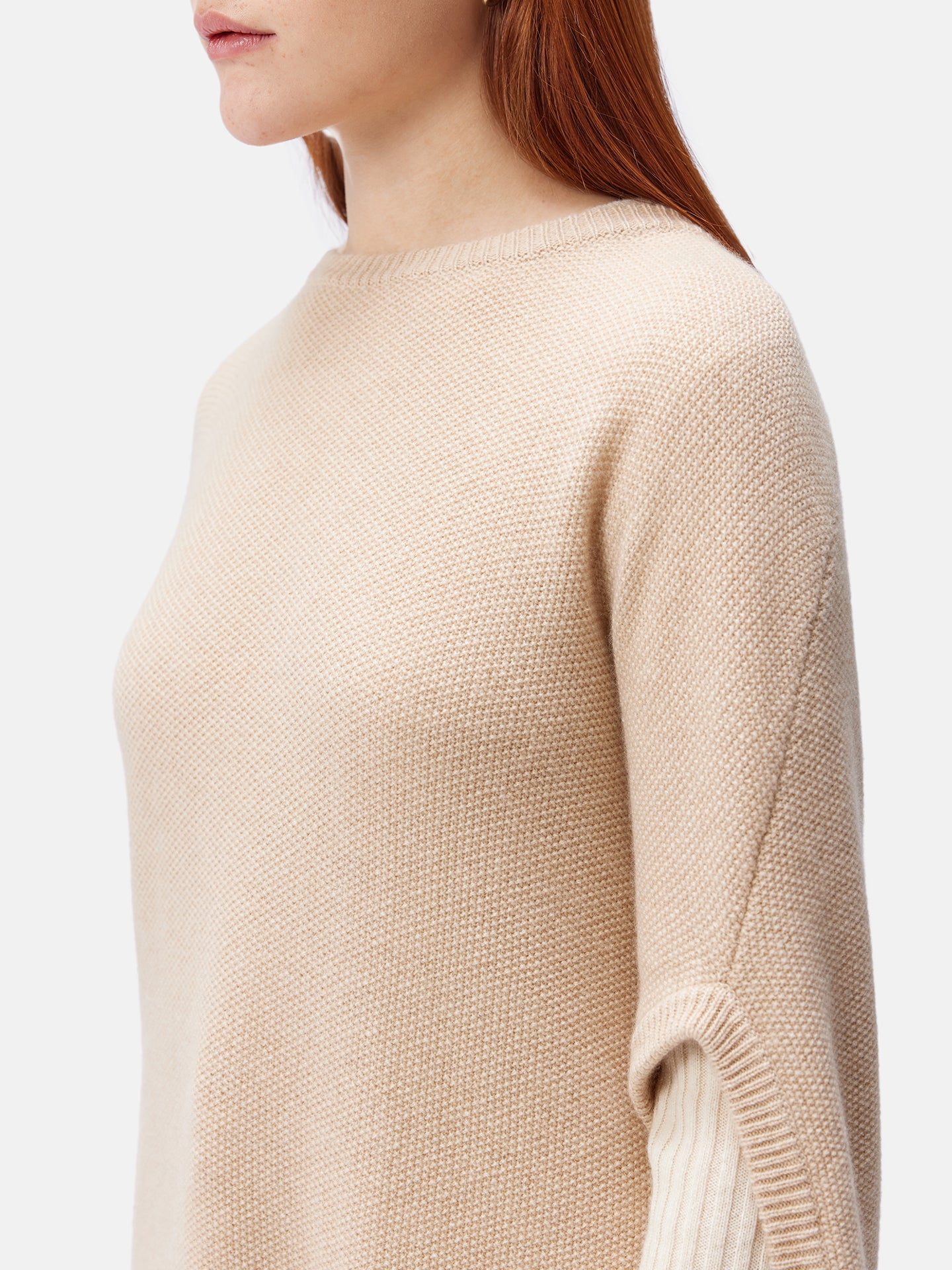 Women's Cashmere Cocoon Sweater Beige - Gobi Cashmere