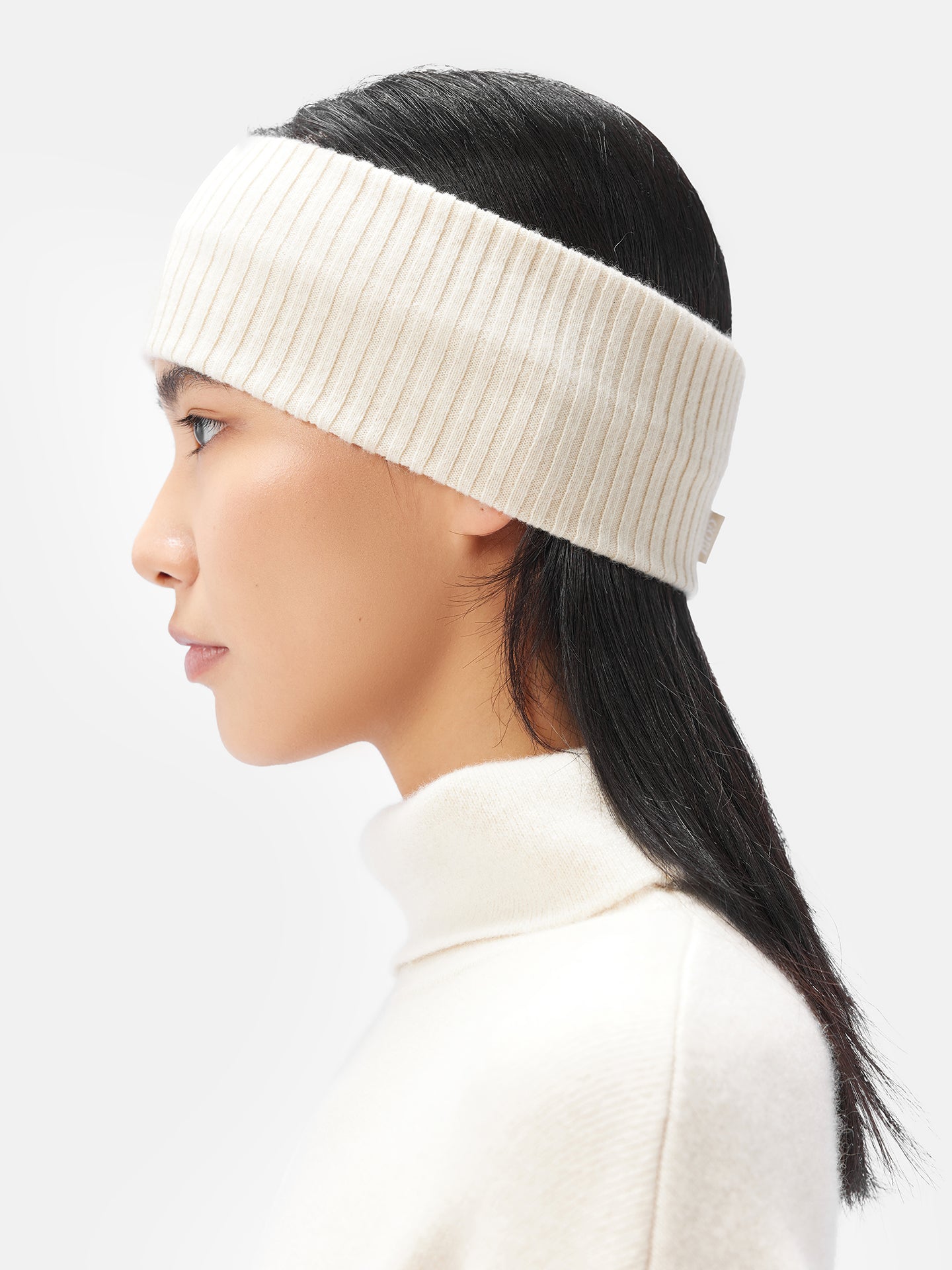 Unisex Responsible Cashmere Headband Off White - Gobi Cashmere