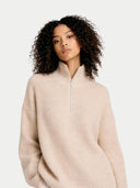 Organic Color Cashmere Quarter-Zip Sweater Warm Grey - Gobi Cashmere #color_warm-grey