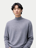 Timeless Mock Neck Cashmere Sweater Dim Gray - Gobi Cashmere #color_dim-gray