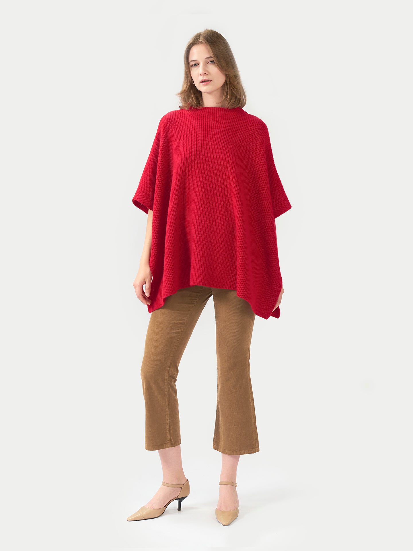 Rib-Knit Cashmere Poncho